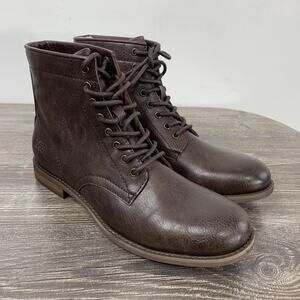 Frye And Co Boots Mens Size 9 Brown Hank Lace Up Combat Ankle Casual Dress